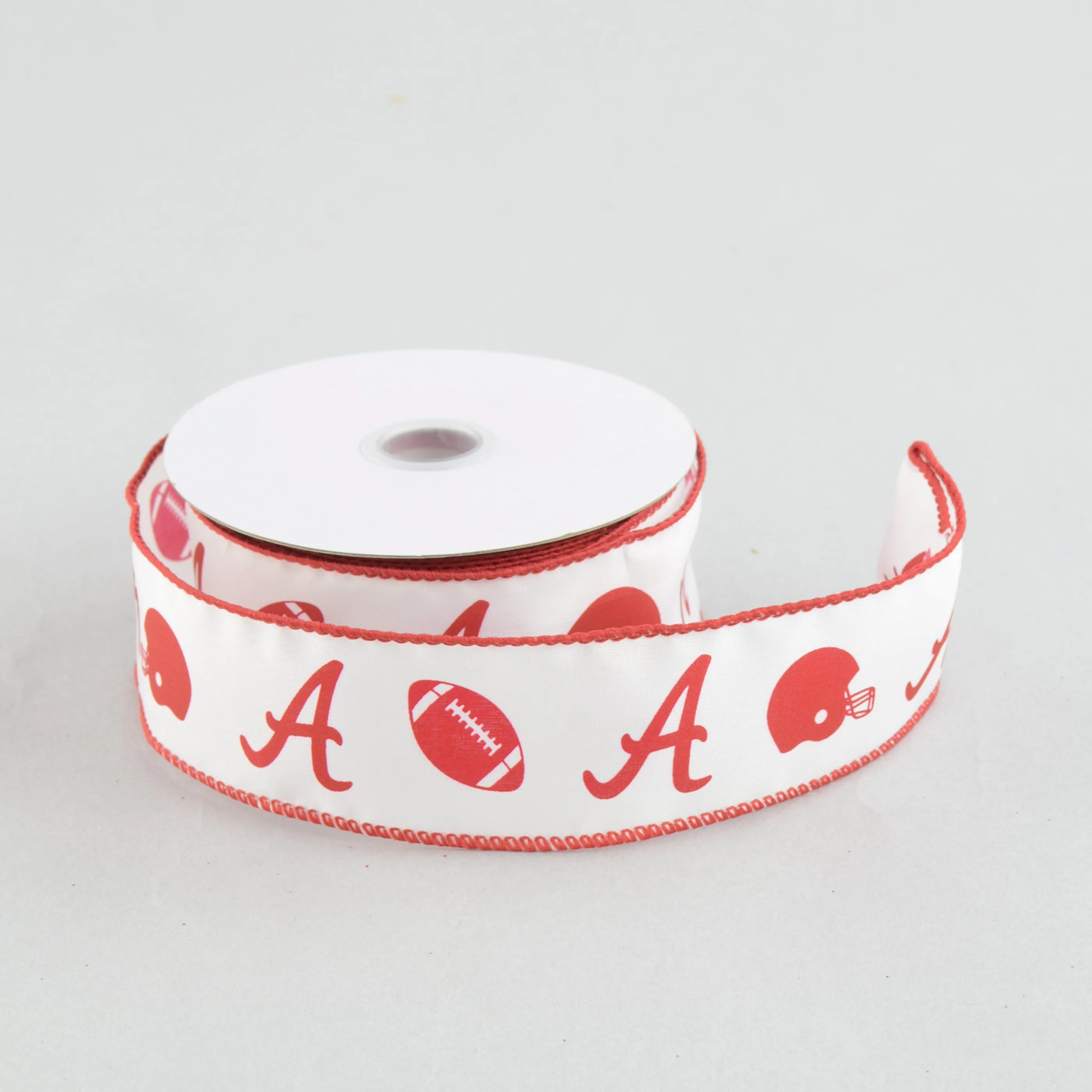 1.5" Football Helmet Crimson A Ribbon (10 Yards)