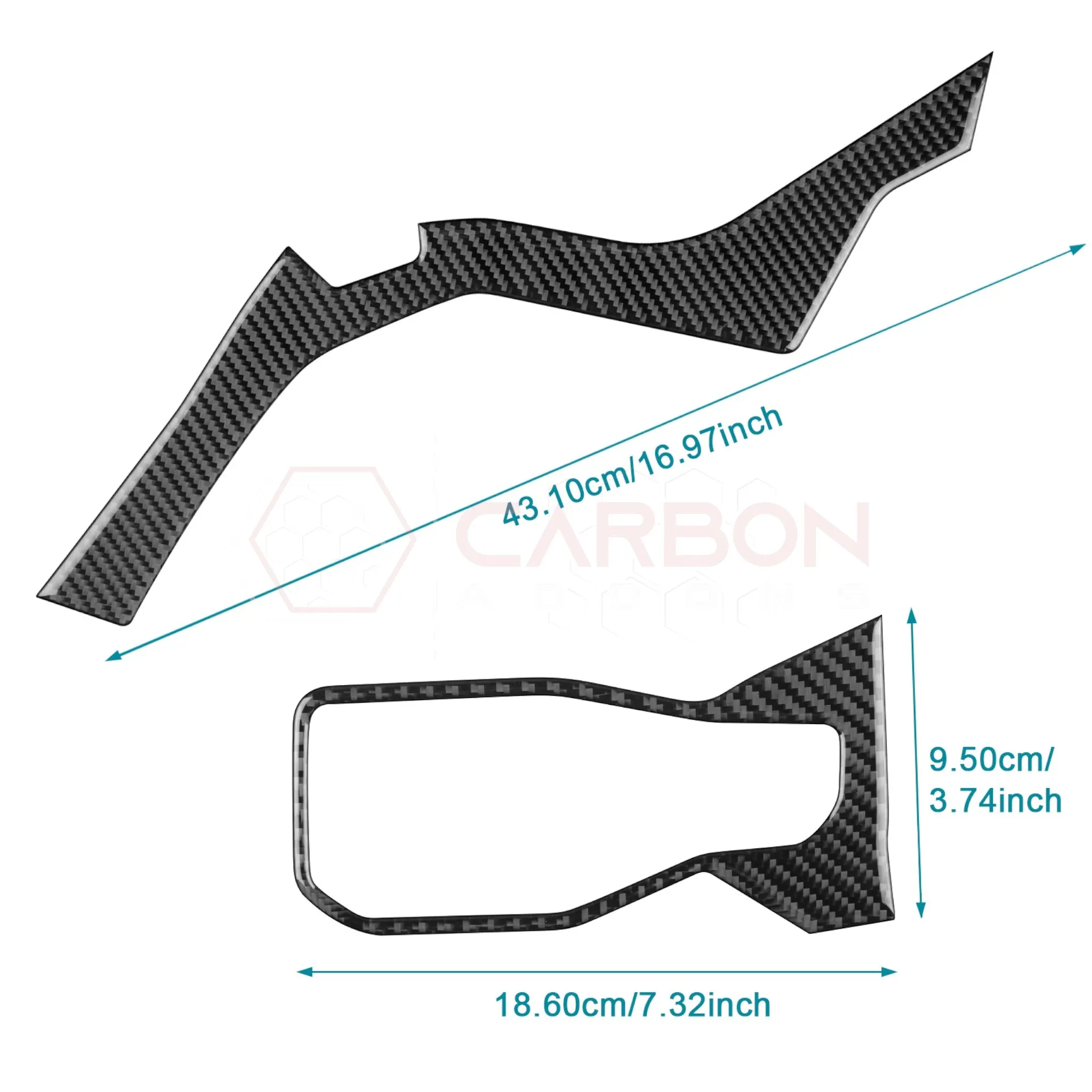 2024  S650 Ford Mustang Real Carbon Fiber Driver Side Dashboard Trim Overlays