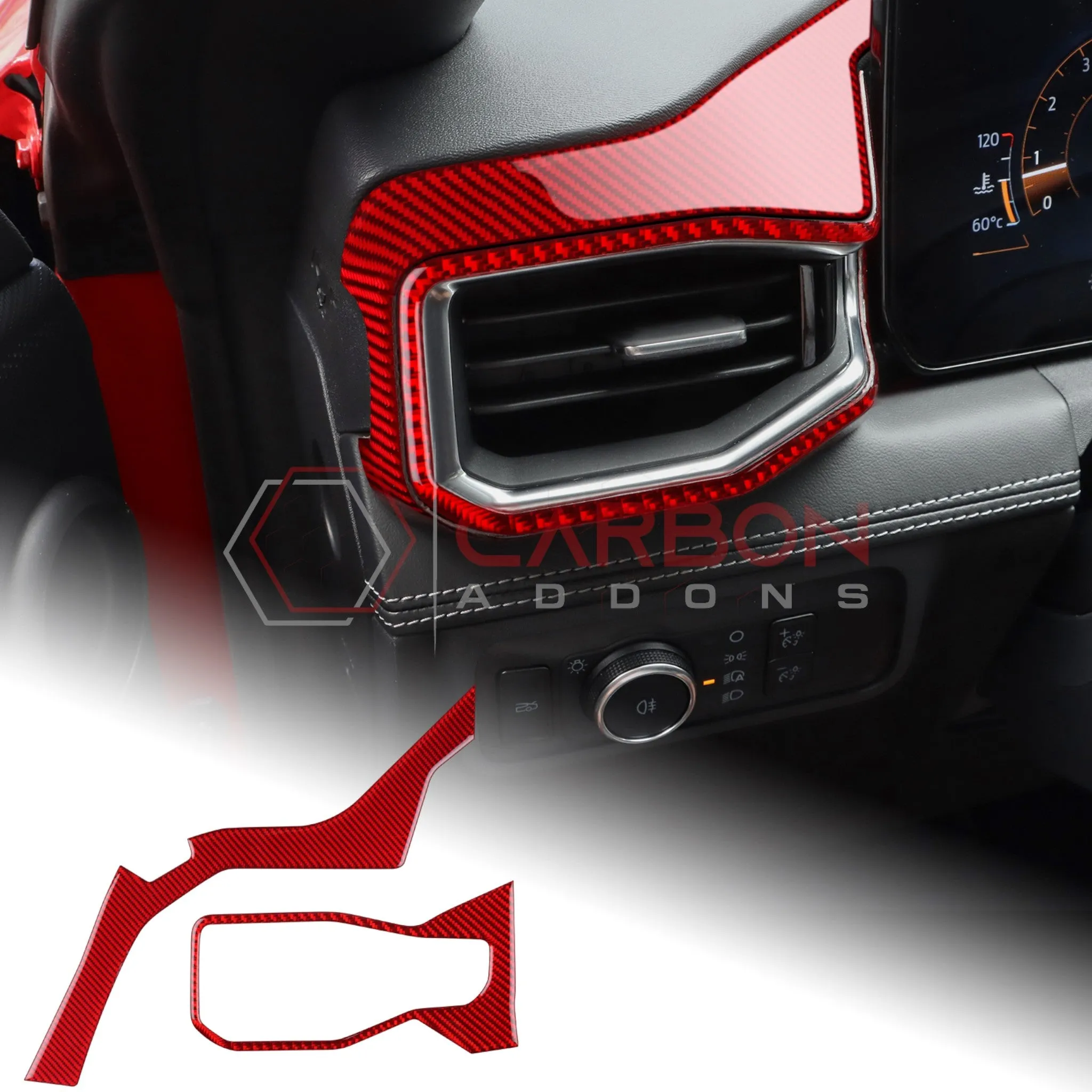2024  S650 Ford Mustang Real Carbon Fiber Driver Side Dashboard Trim Overlays