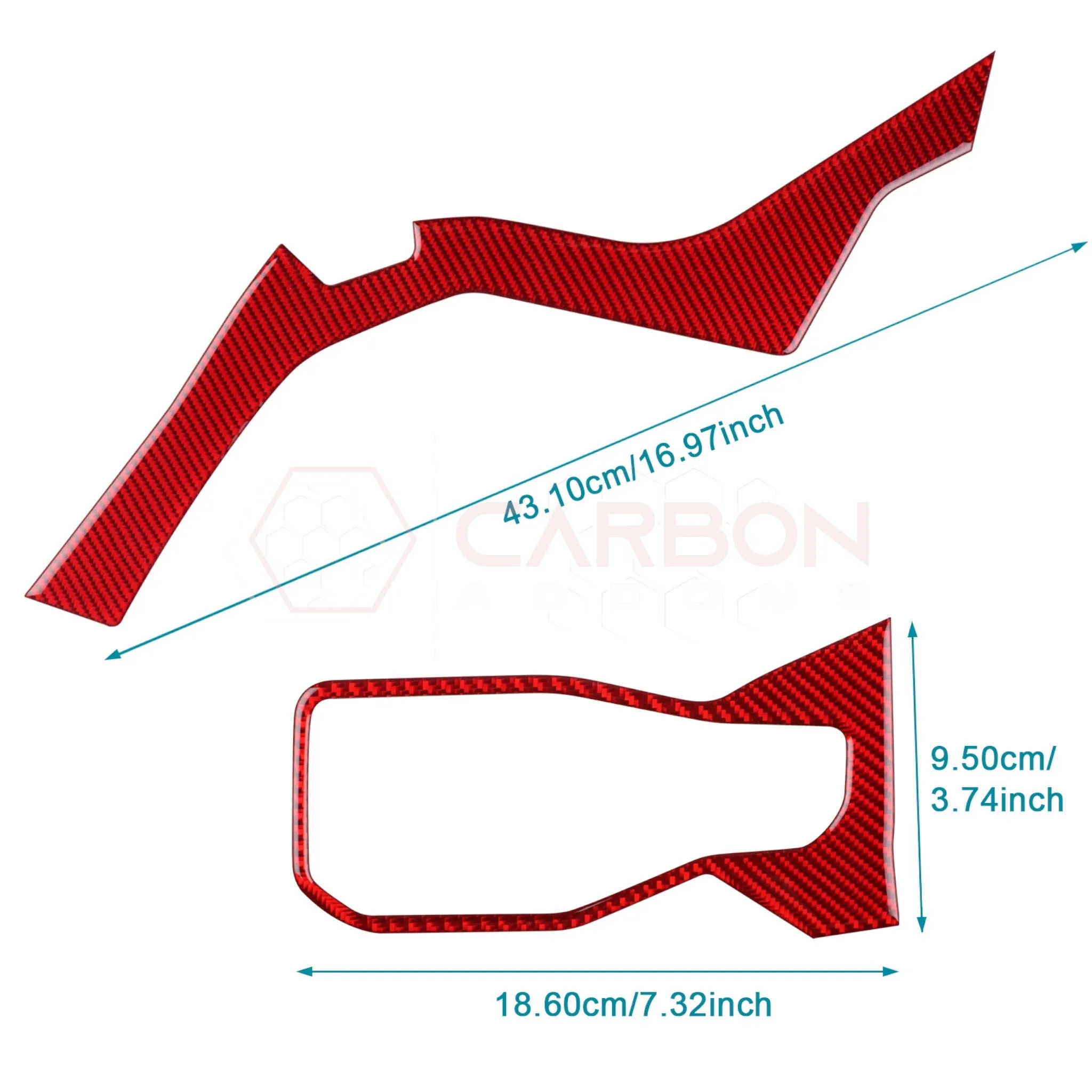 2024  S650 Ford Mustang Real Carbon Fiber Driver Side Dashboard Trim Overlays