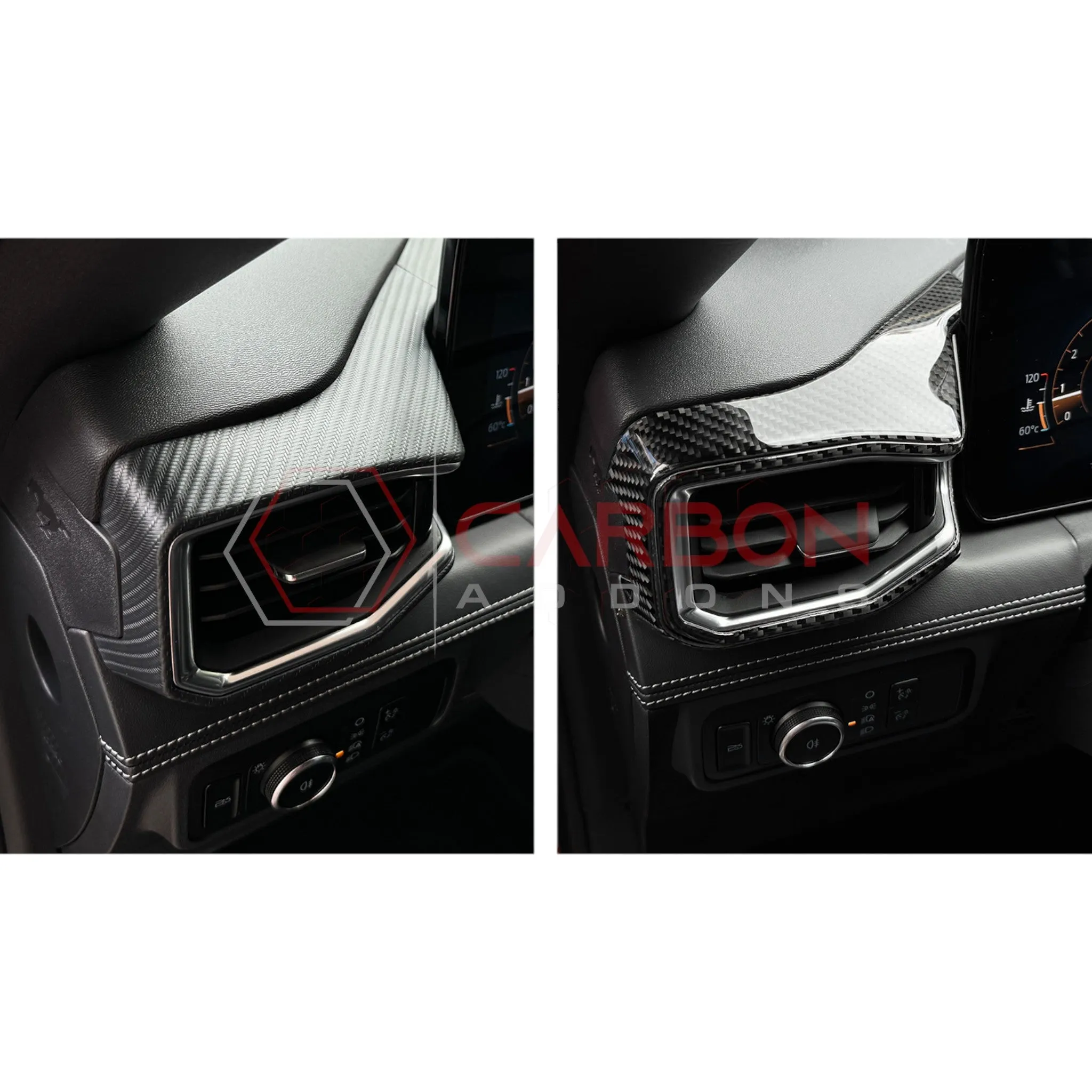 2024  S650 Ford Mustang Real Carbon Fiber Driver Side Dashboard Trim Overlays