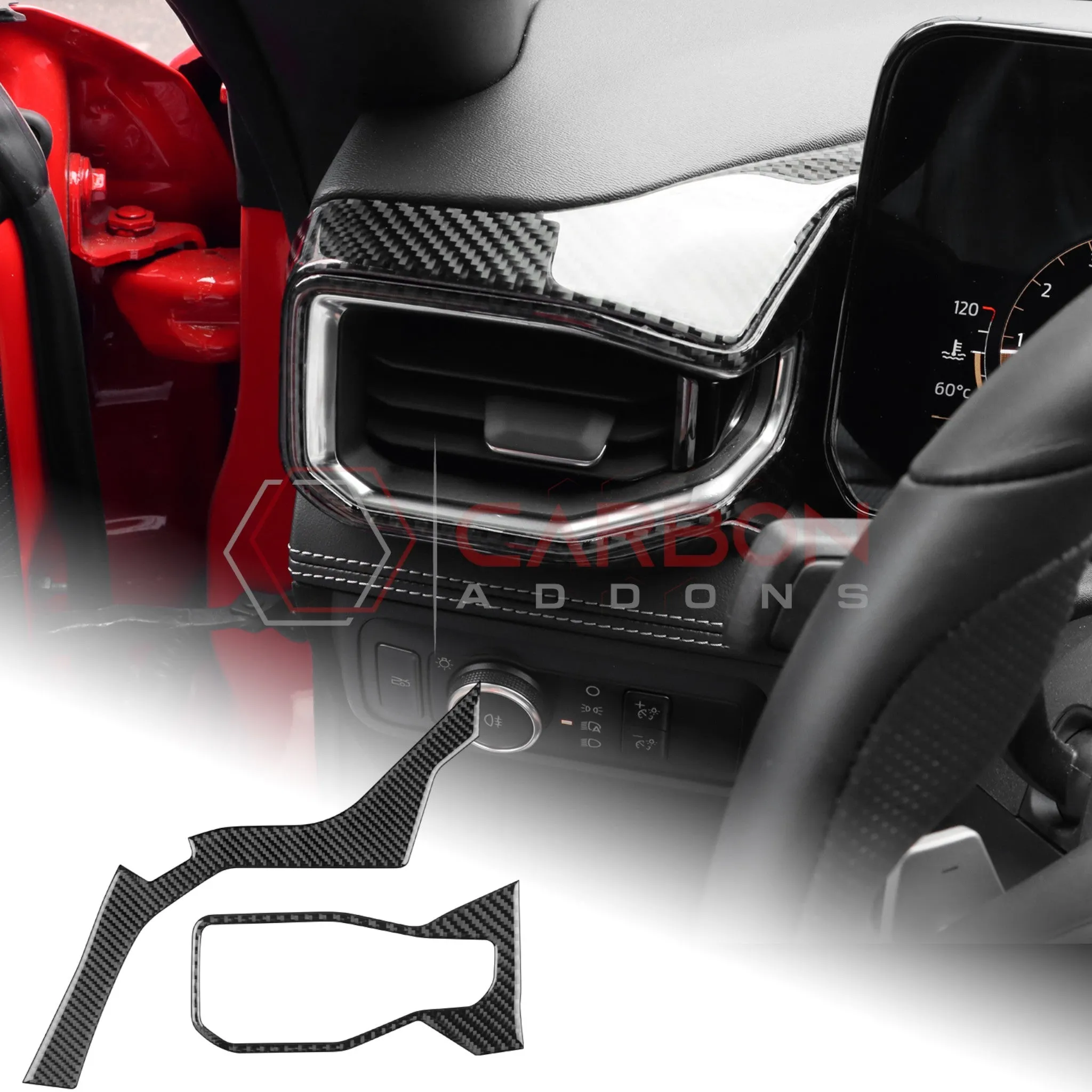 2024  S650 Ford Mustang Real Carbon Fiber Driver Side Dashboard Trim Overlays