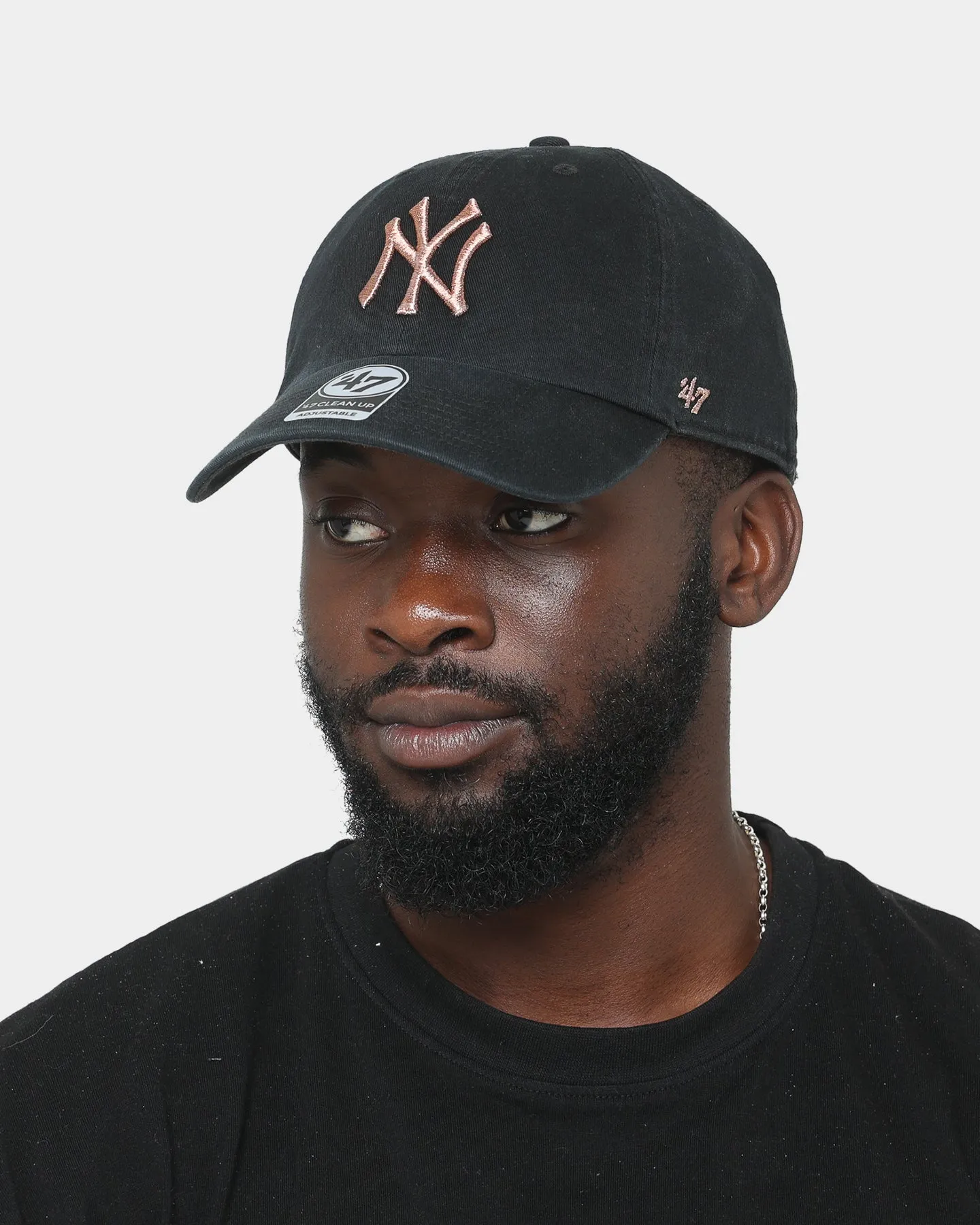 47 Brand New York Yankees Clean Up Strapback Black/Rose Gold