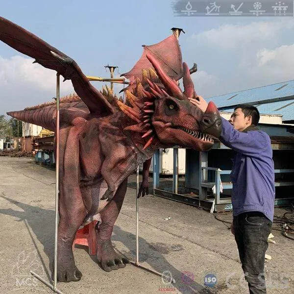 Adult Medieval Fire-breathing Red Dragon Costume