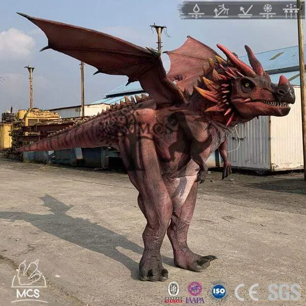 Adult Medieval Fire-breathing Red Dragon Costume
