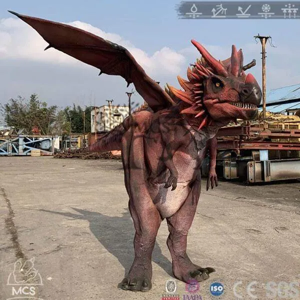 Adult Medieval Fire-breathing Red Dragon Costume