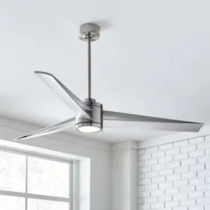 Armstrong 60 Inch Brushed Steel LED Damp Rated Ceiling Fan with Remote