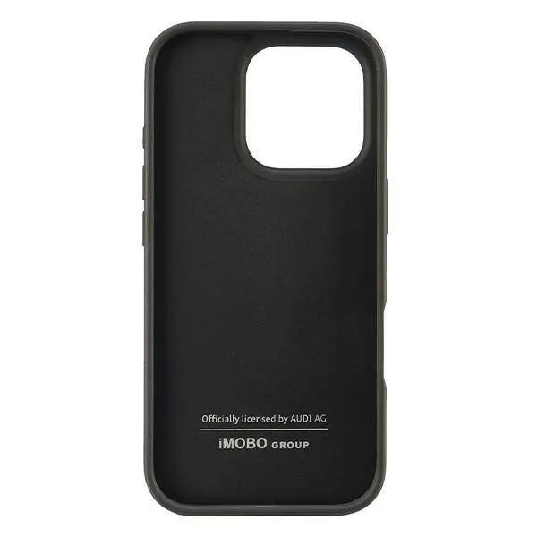 Audi Carbon Fiber Sports Red Stripe Hardcase for iPhone 16 Pro 6.3" Black/Red - AUS-TPUPCIP16P-R8/D1-BK