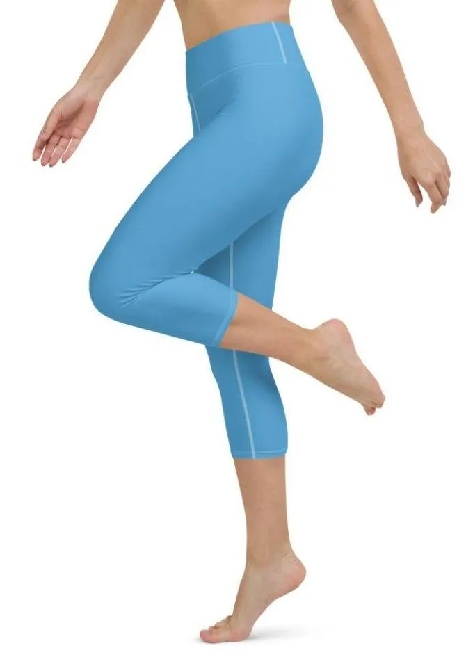 Azure Blue Yoga Capris