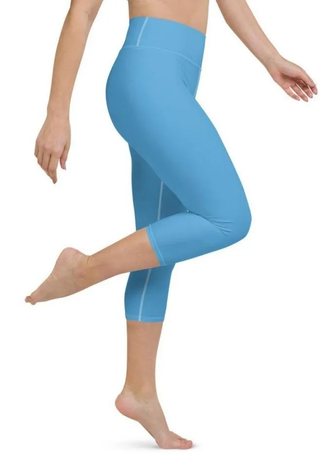Azure Blue Yoga Capris