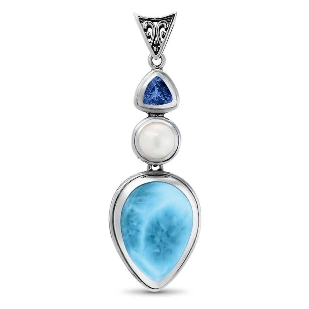 Azure Pear Necklace - Nazur0P-00