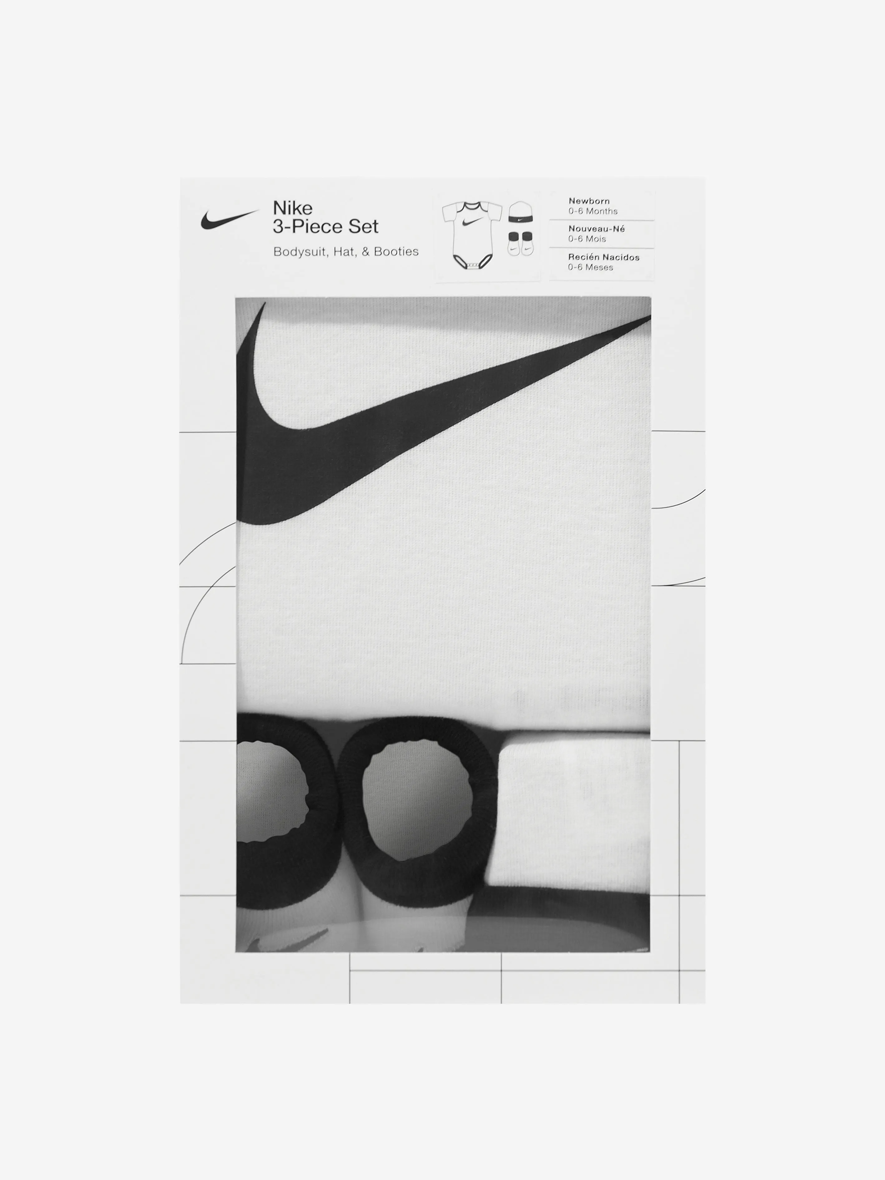Baby Boys Swoosh Bodysuit Set in White