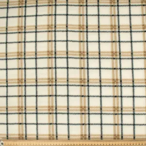 Beige & Black Checks on Cream Printed Polar Fleece DSN #3