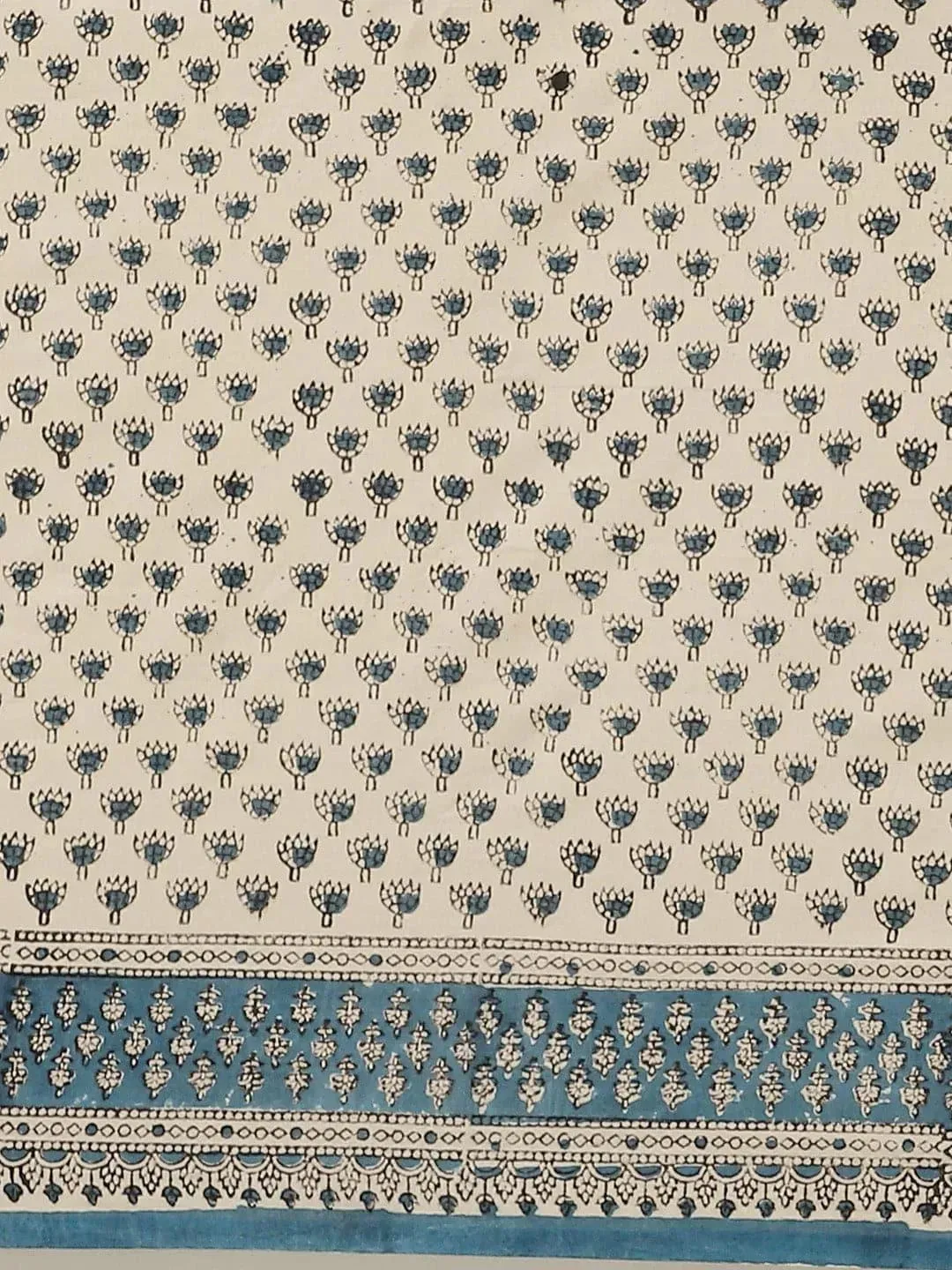 Beige Printed Cotton Saree