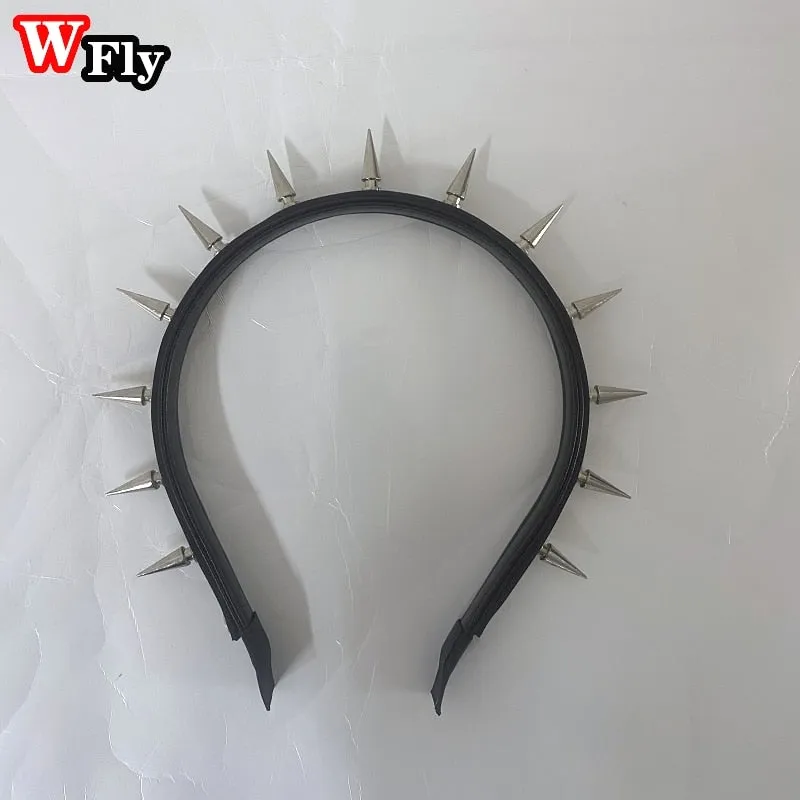 Black/Silver Spiked Headband