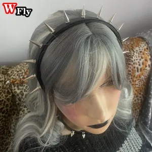 Black/Silver Spiked Headband