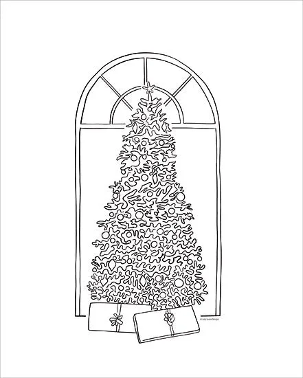 BRO329 - Christmas Tree Line Drawing - 12x16