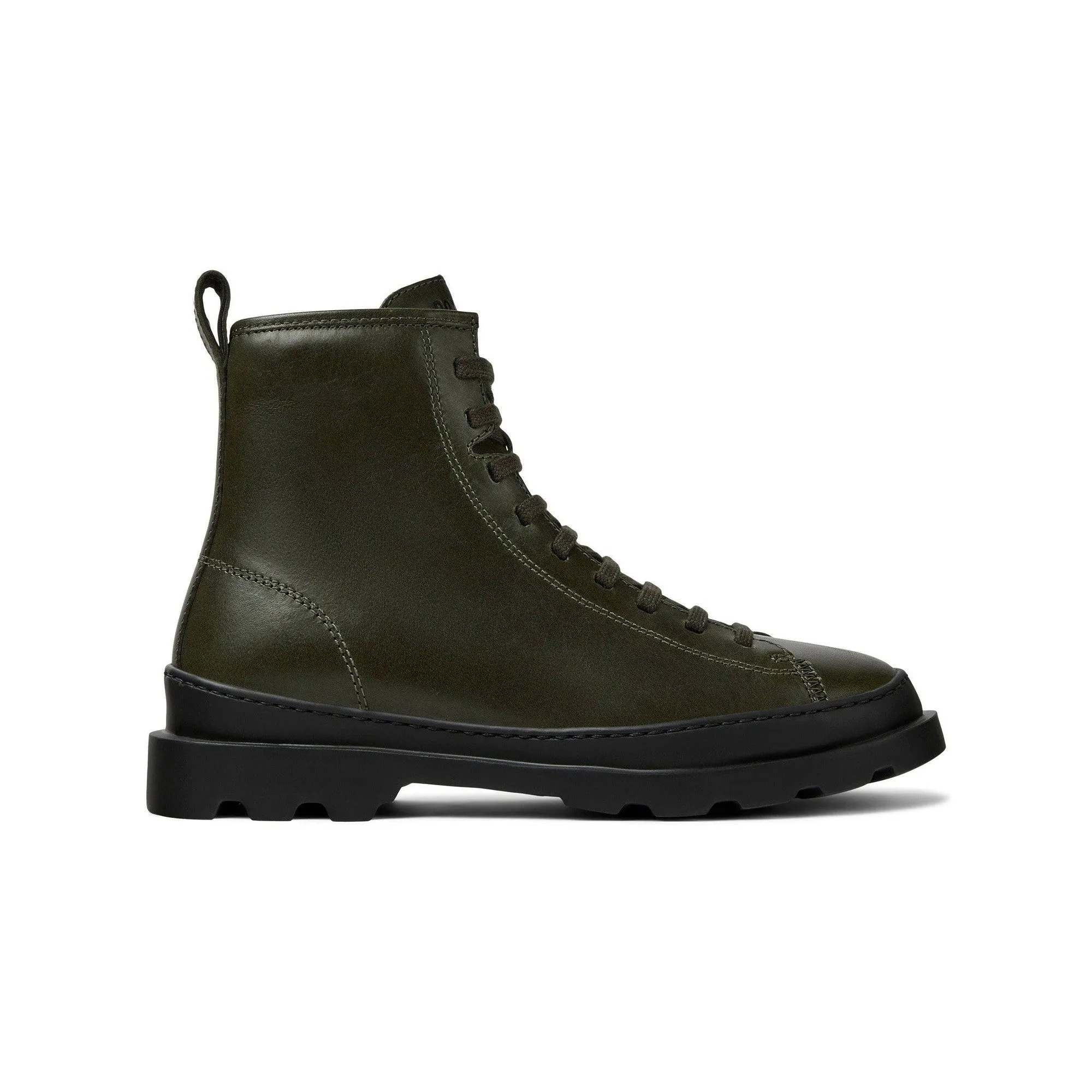 Camper K400325-033 Ladies Olive Green Leather Zip & Lace Ankle Boots