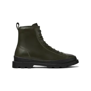 Camper K400325-033 Ladies Olive Green Leather Zip & Lace Ankle Boots