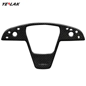 Carbon Fiber Steering Wheel Cover For Tesla Model S / X 2021 