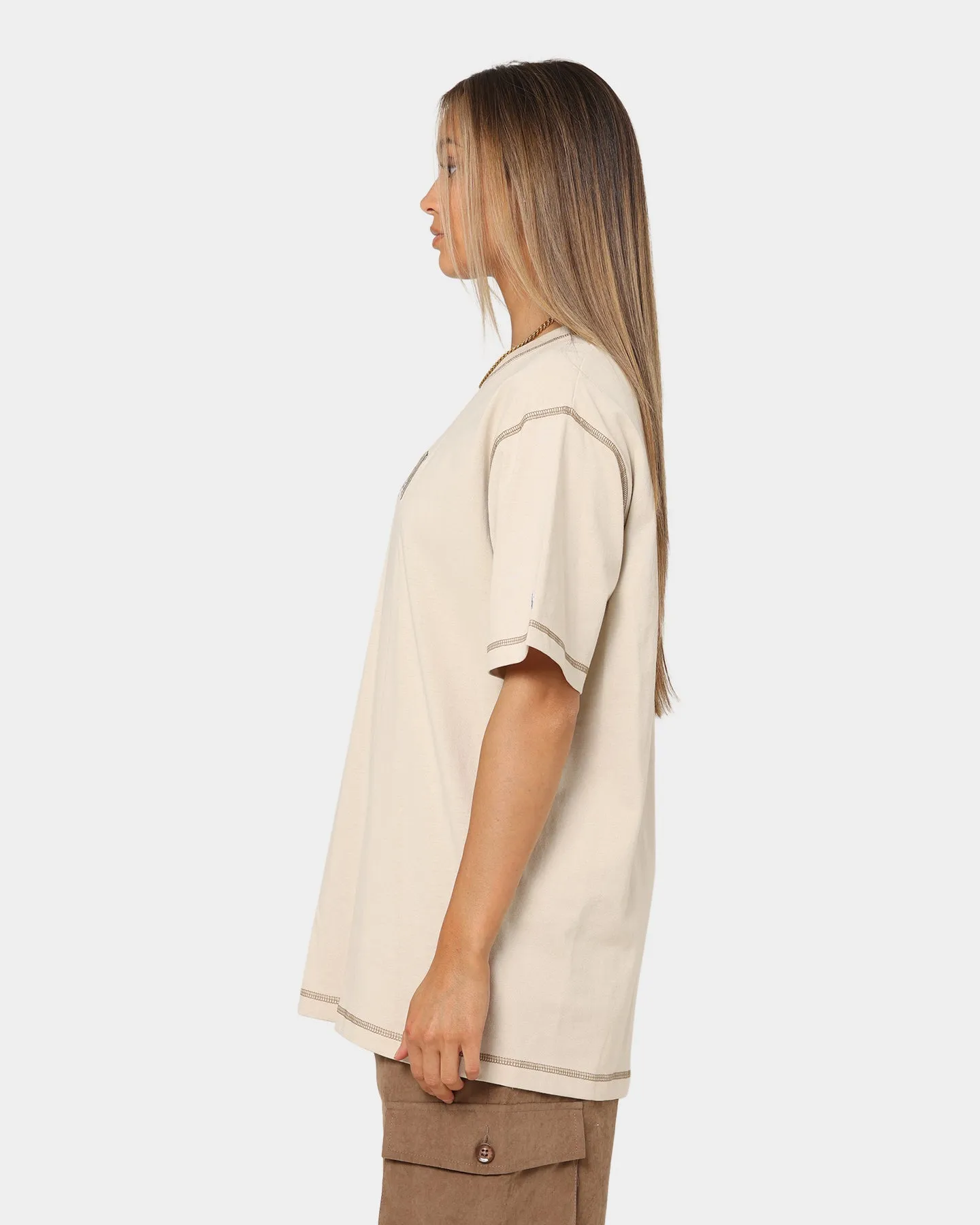 Champion Women's Hi-Tech Contrast Stitch T-Shirt Pebblestone