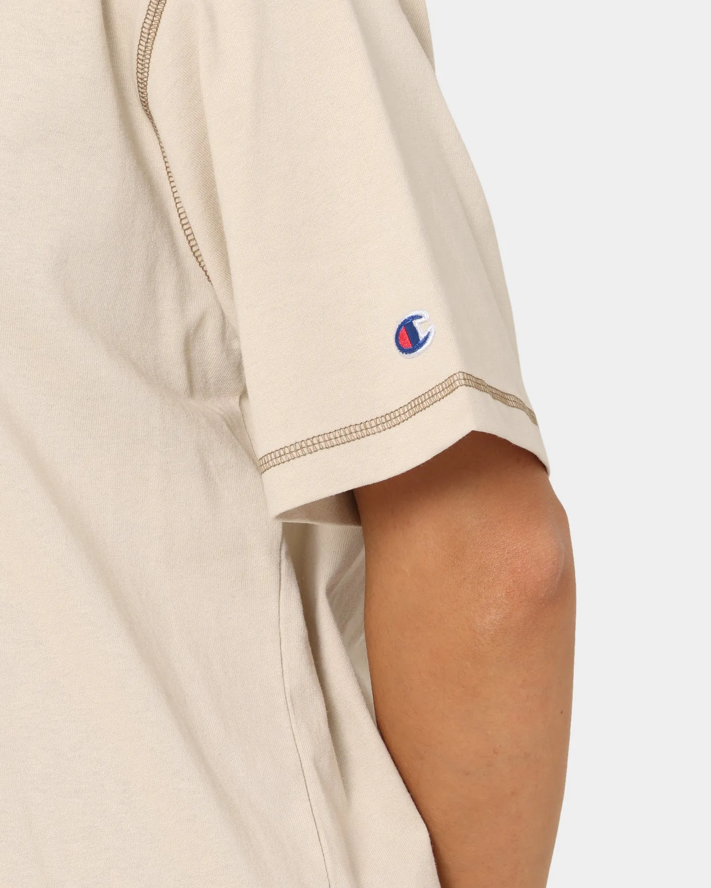 Champion Women's Hi-Tech Contrast Stitch T-Shirt Pebblestone
