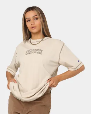 Champion Women's Hi-Tech Contrast Stitch T-Shirt Pebblestone