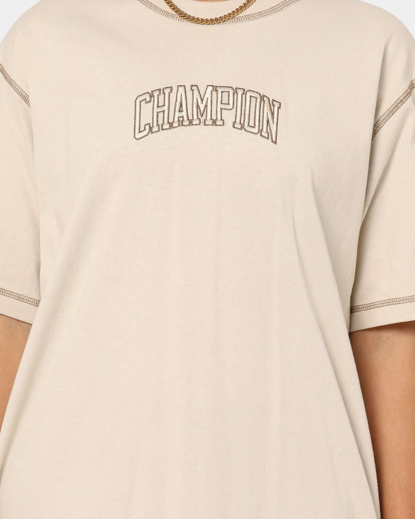 Champion Women's Hi-Tech Contrast Stitch T-Shirt Pebblestone