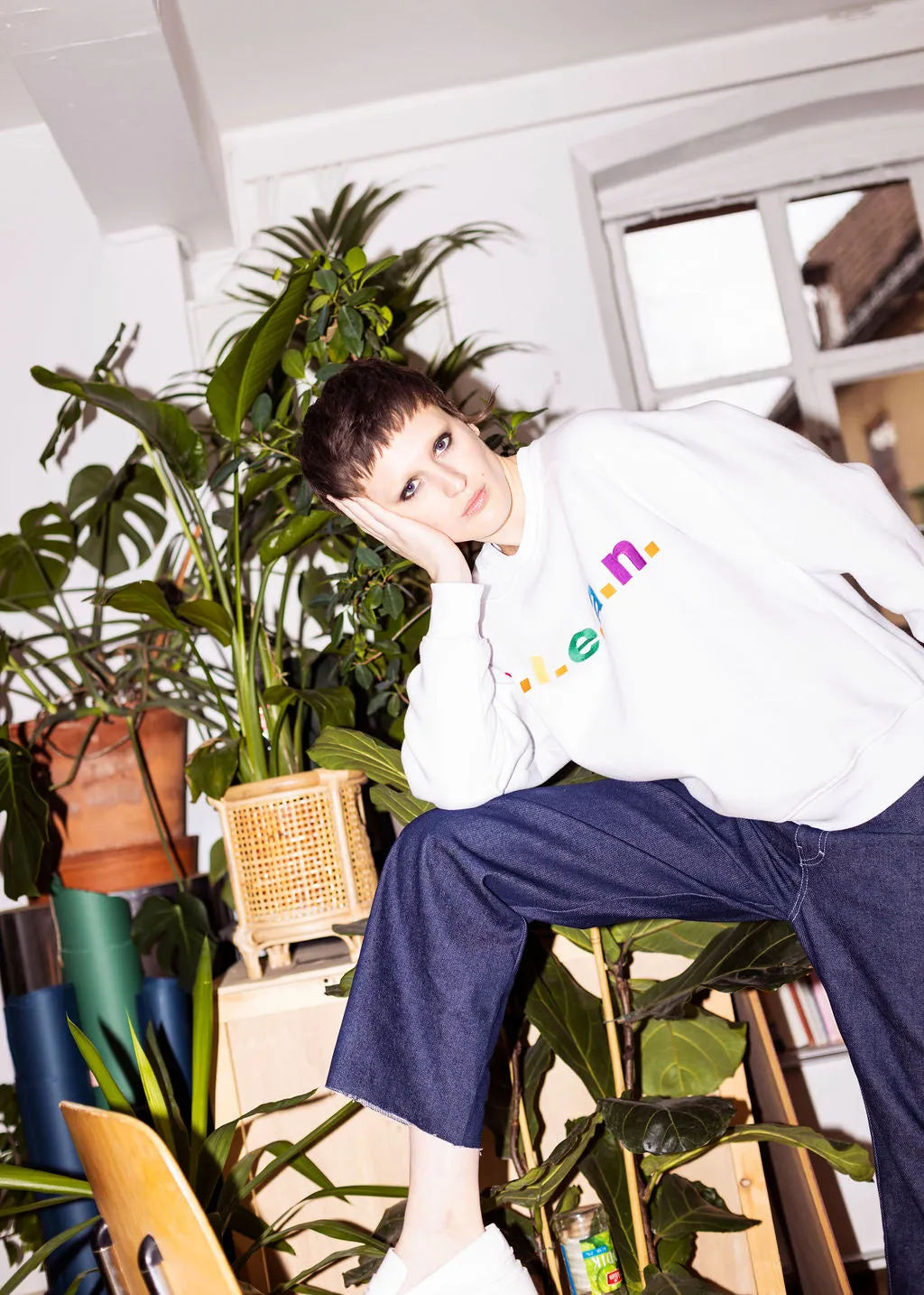 c.l.e.a.n. Logo Sweat Multicolor on White