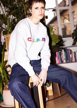 c.l.e.a.n. Logo Sweat Multicolor on White