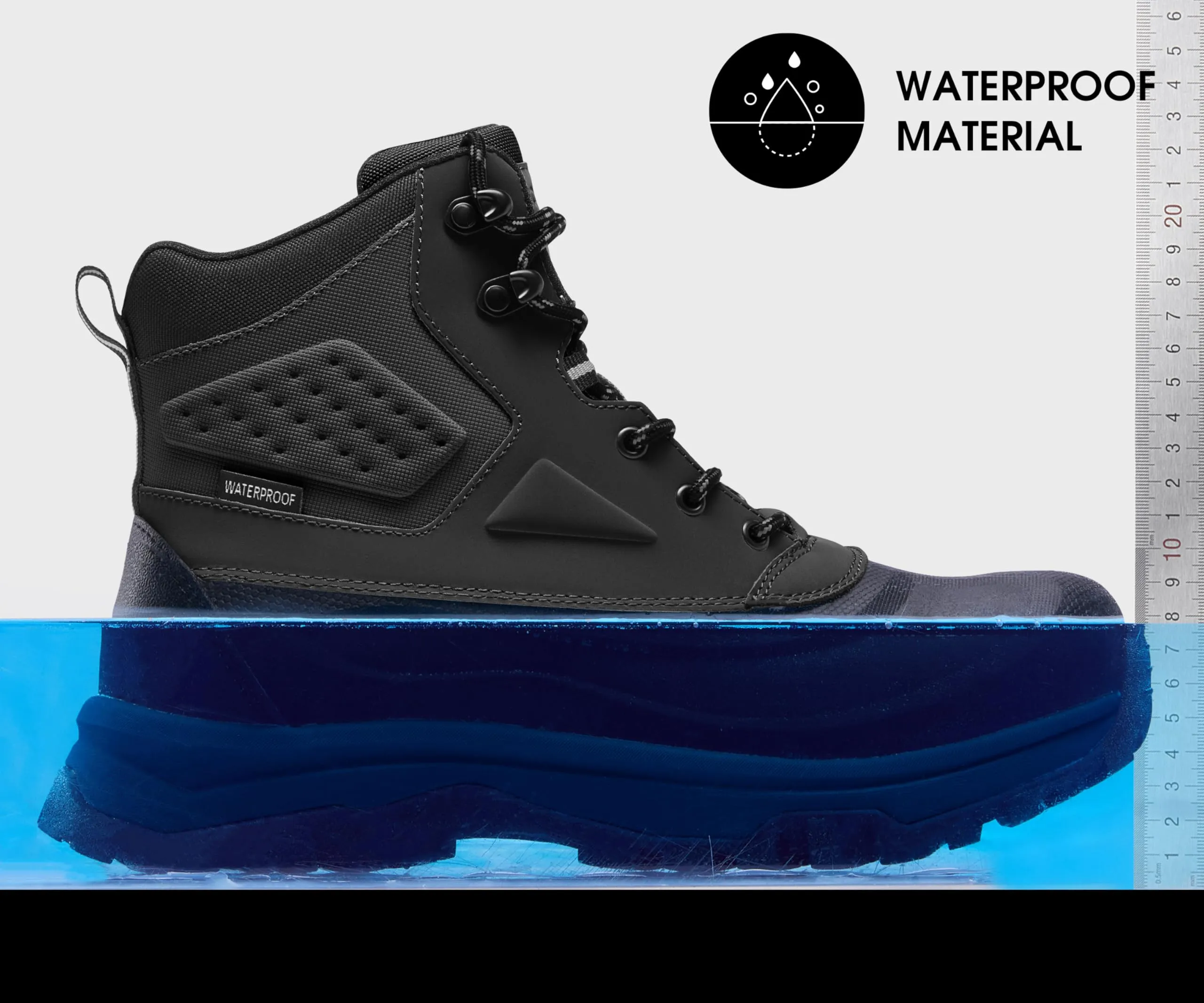 Coostar Snow Boots for Men Insulated Waterproof Construction Winter Hiking Boots Black Size 11.5