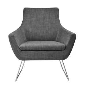 Dark Grey Upholstered Armchair By Homeroots