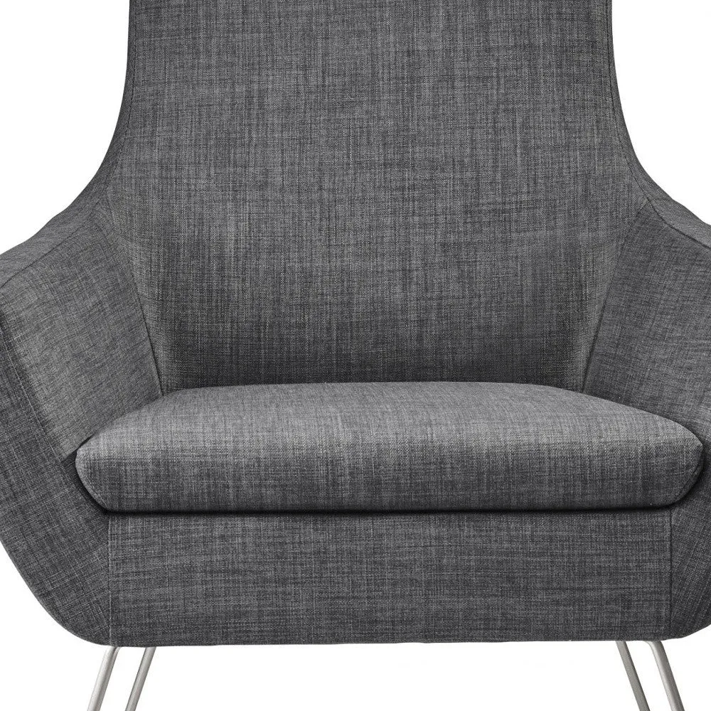 Dark Grey Upholstered Armchair By Homeroots
