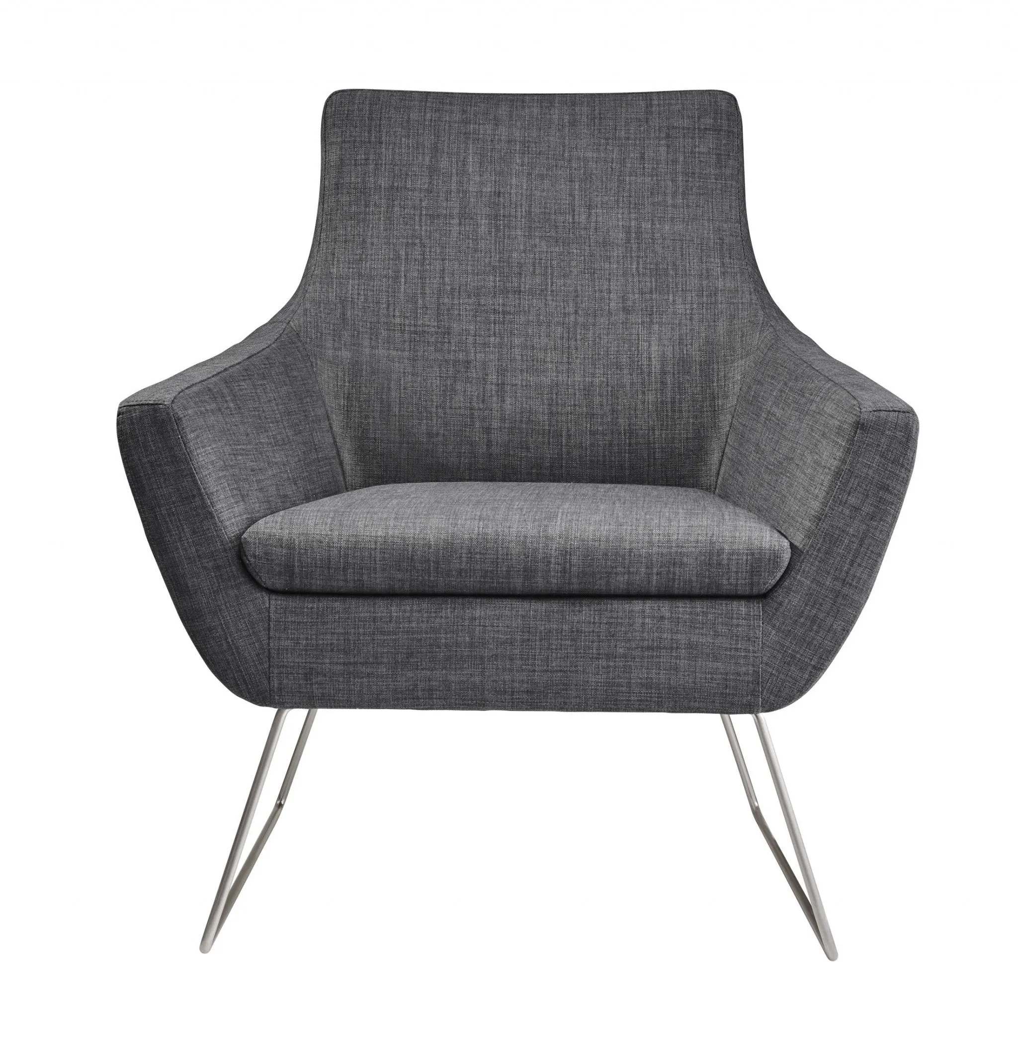 Dark Grey Upholstered Armchair By Homeroots