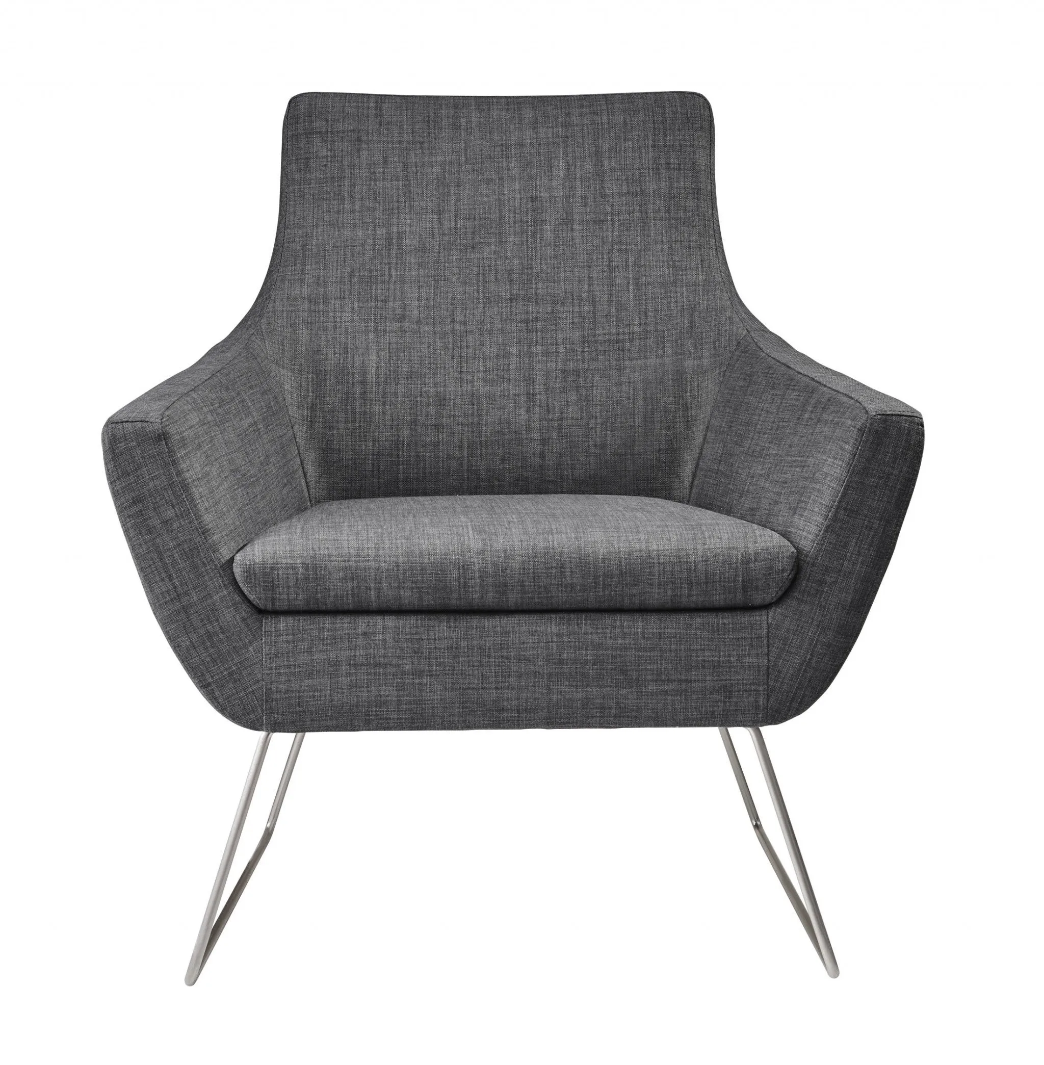 Dark Grey Upholstered Armchair By Homeroots