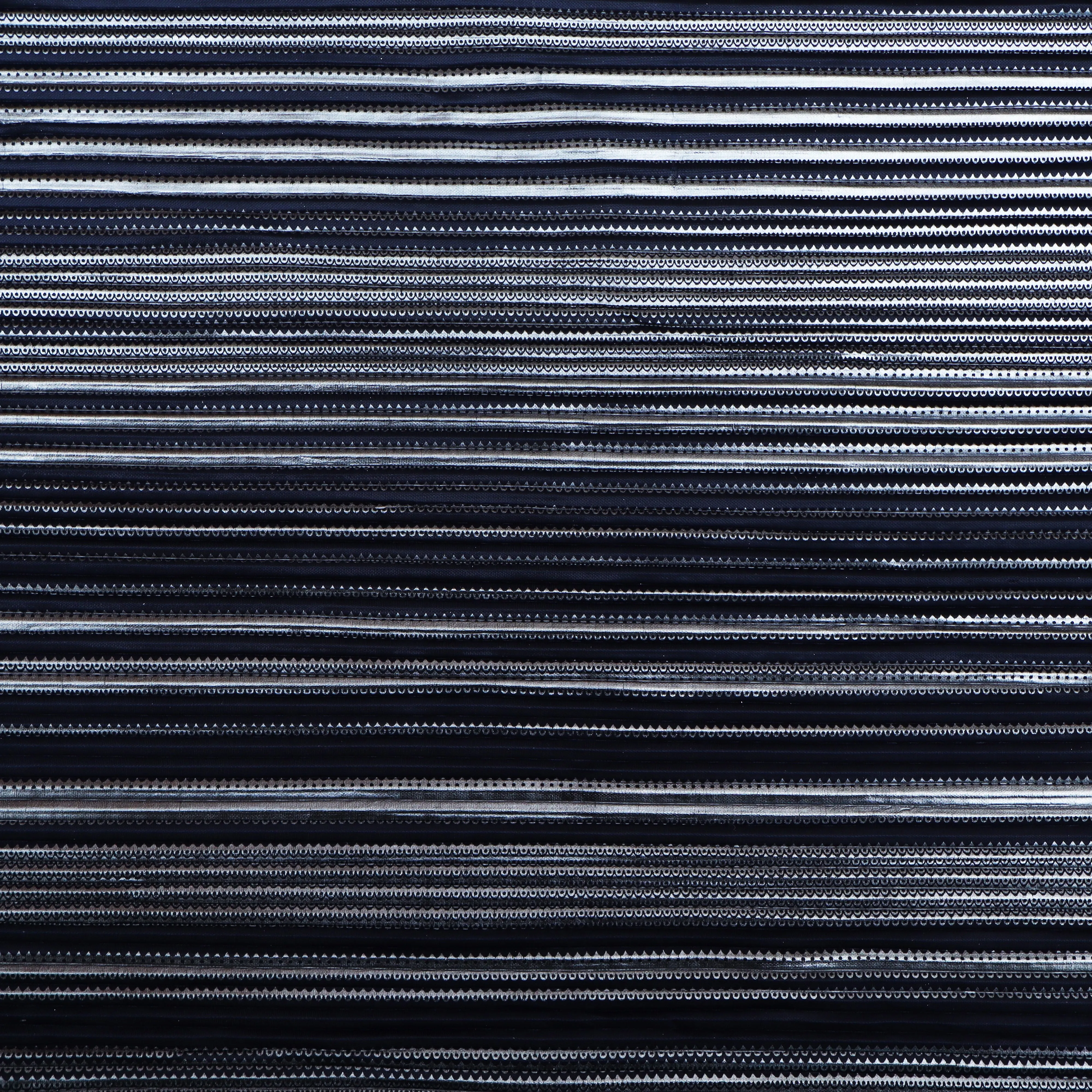 Dark Navy Blue Color Heavy Crush Satin Foil Fabric
