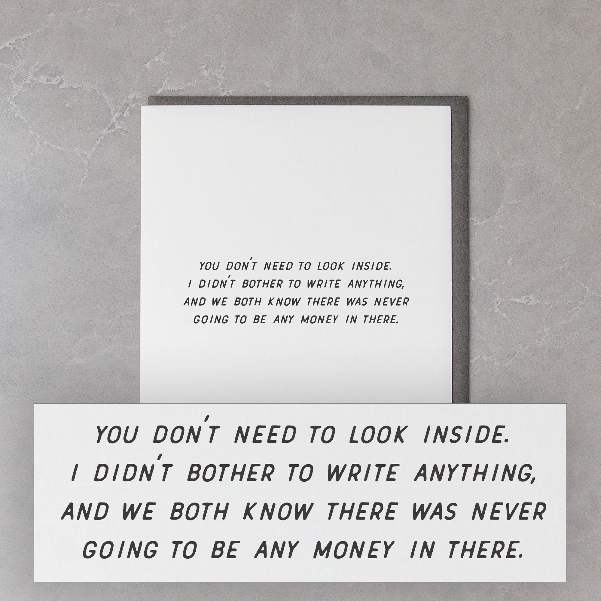 Don't Need to Look Inside Card