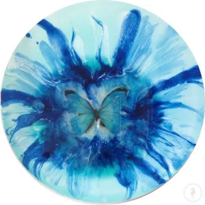Dreaming Butterfly. Abstract Ocean. Round ACRYLIC PLEXIGLASS ROUND