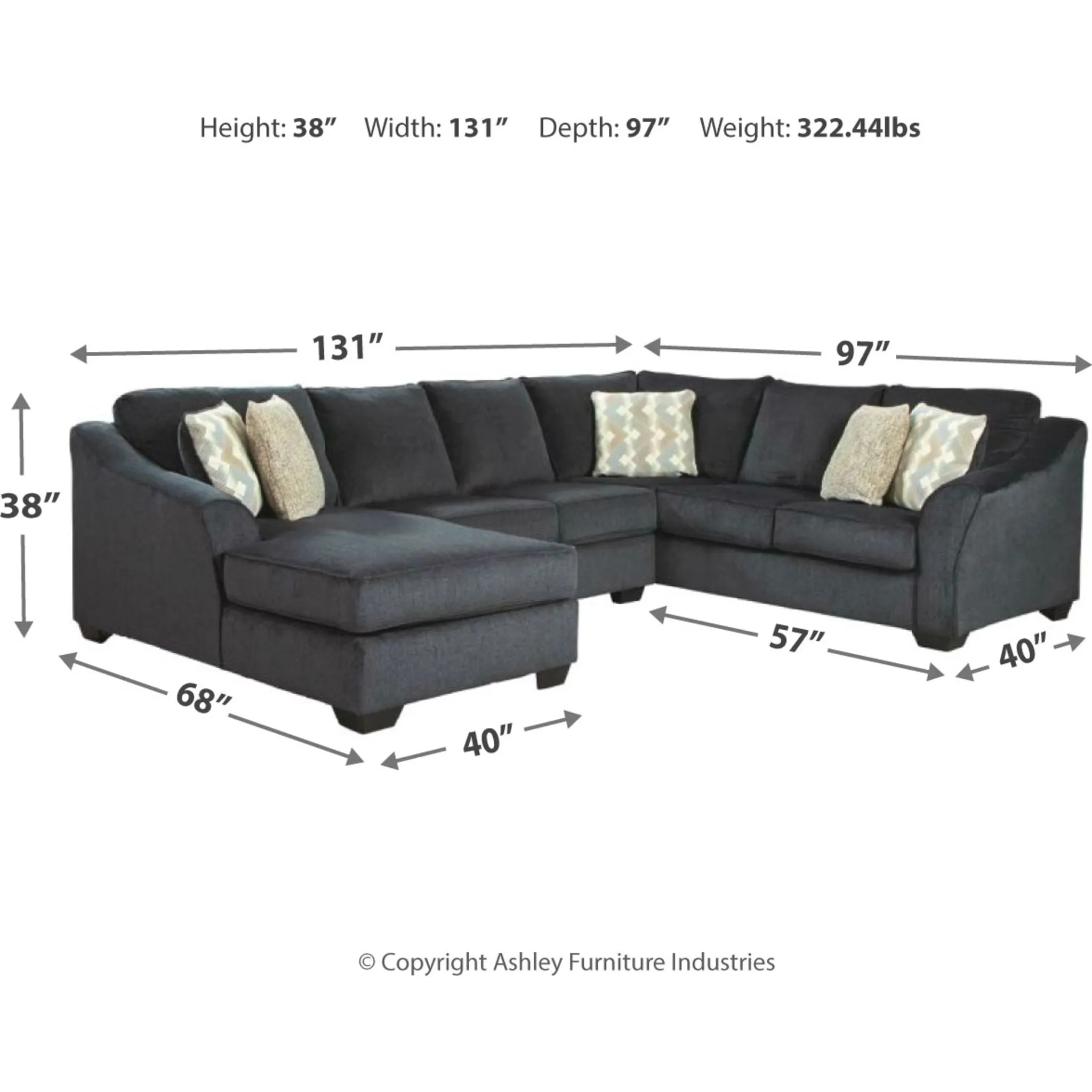 Eltmann 3 Piece Sectional with Chaise