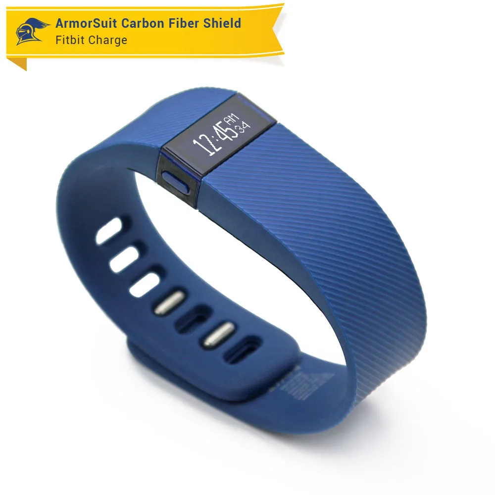 Fitbit Charge Screen Protector   Black Carbon Fiber Skin