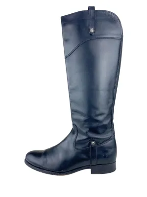 Frye Women's Melissa Tab Tall Leather Riding Boots Black Size 9.5