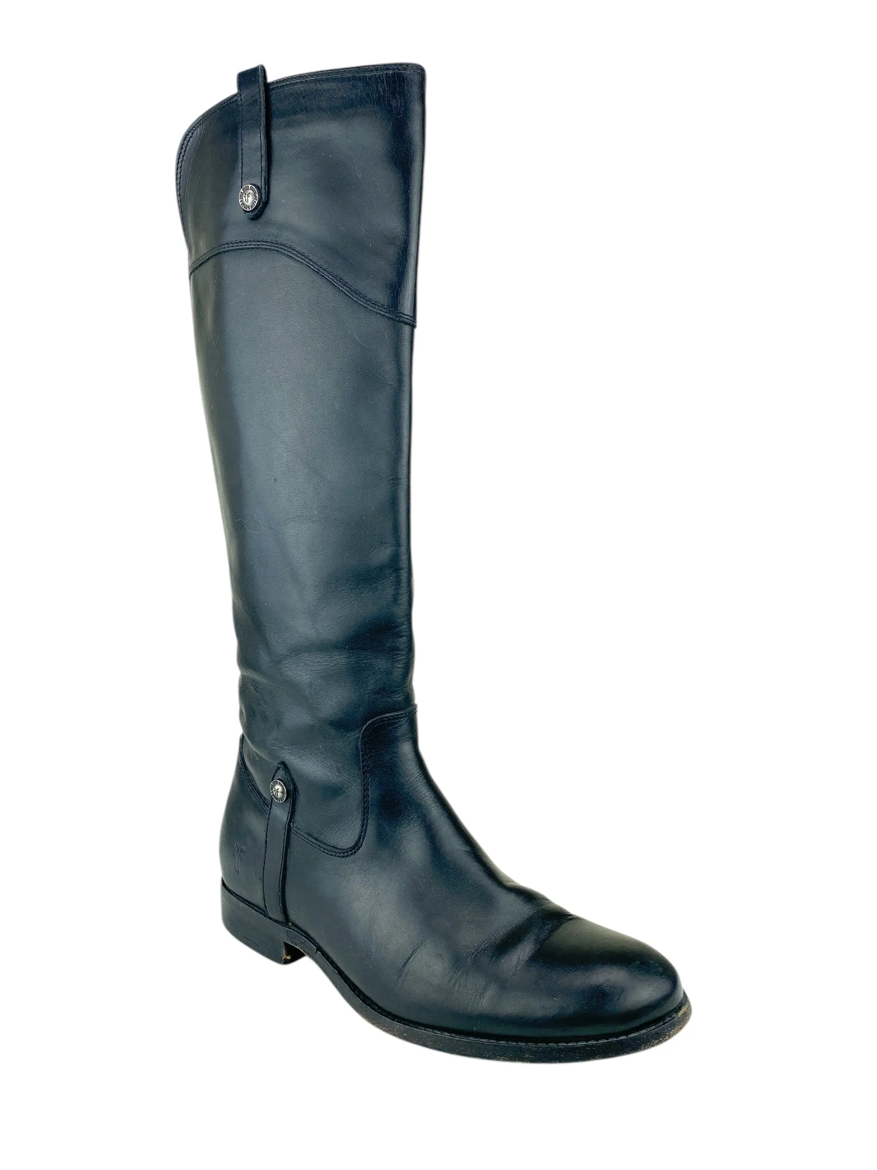Frye Women's Melissa Tab Tall Leather Riding Boots Black Size 9.5