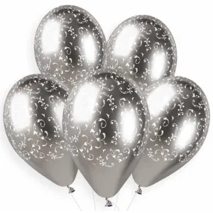 Gemar Shiny Silver Filigree Balloons (25 Pack)