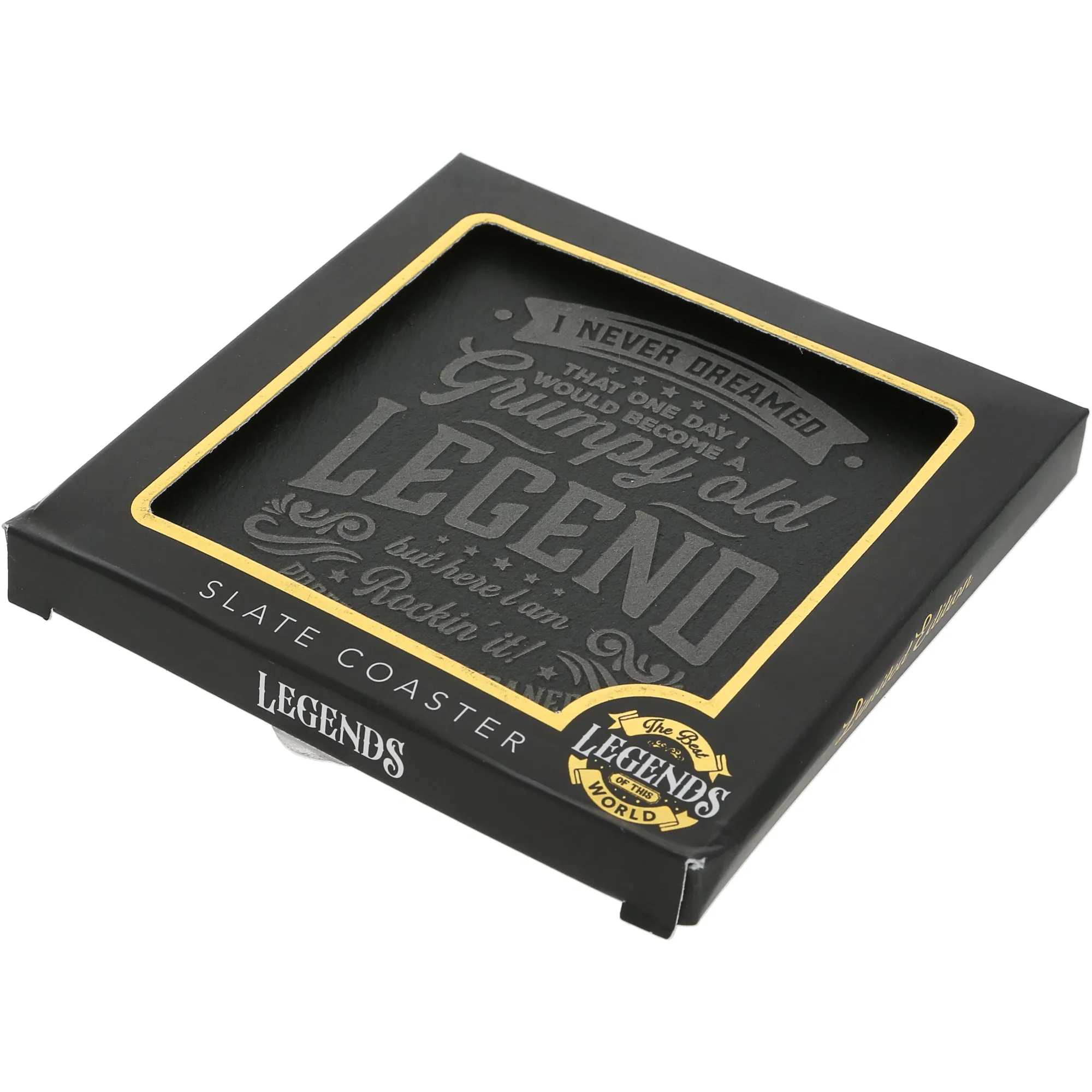 Grumpy 4" Slate Coaster