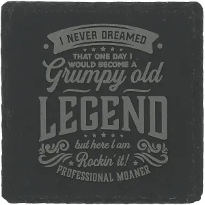 Grumpy 4" Slate Coaster