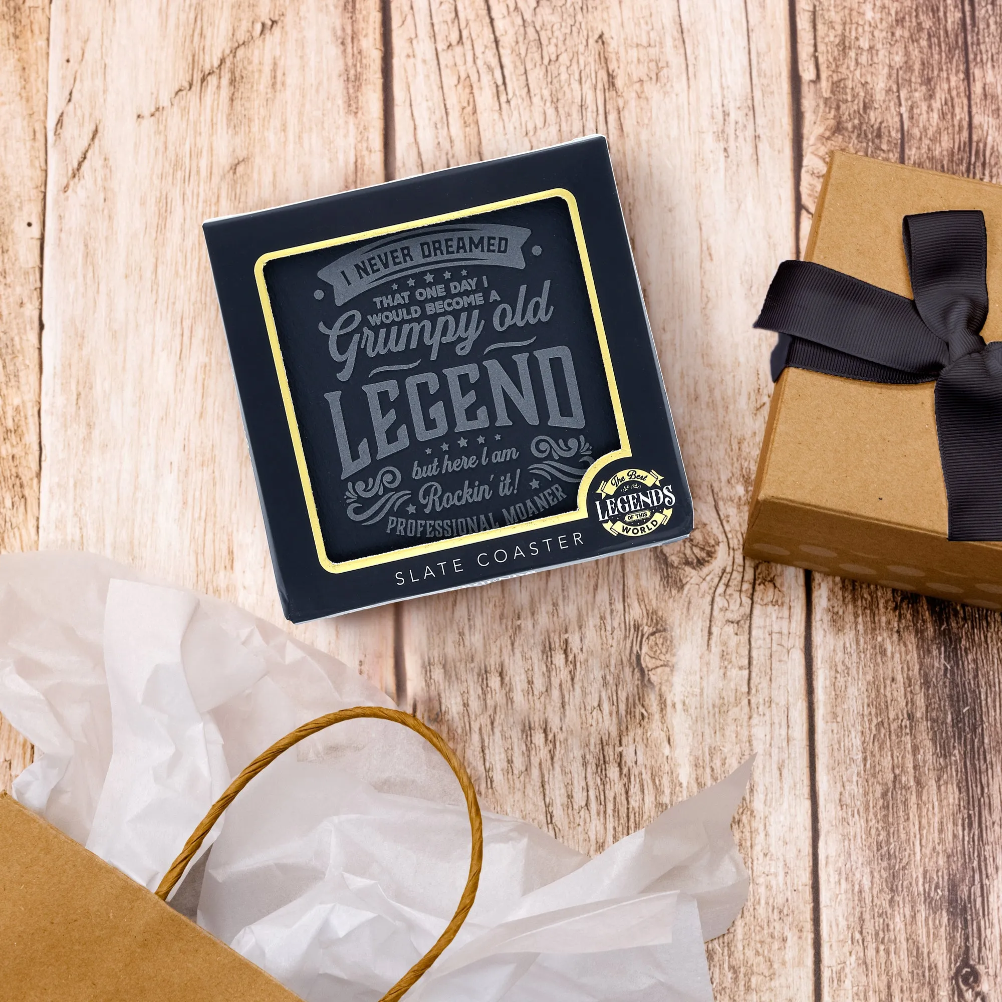 Grumpy 4" Slate Coaster