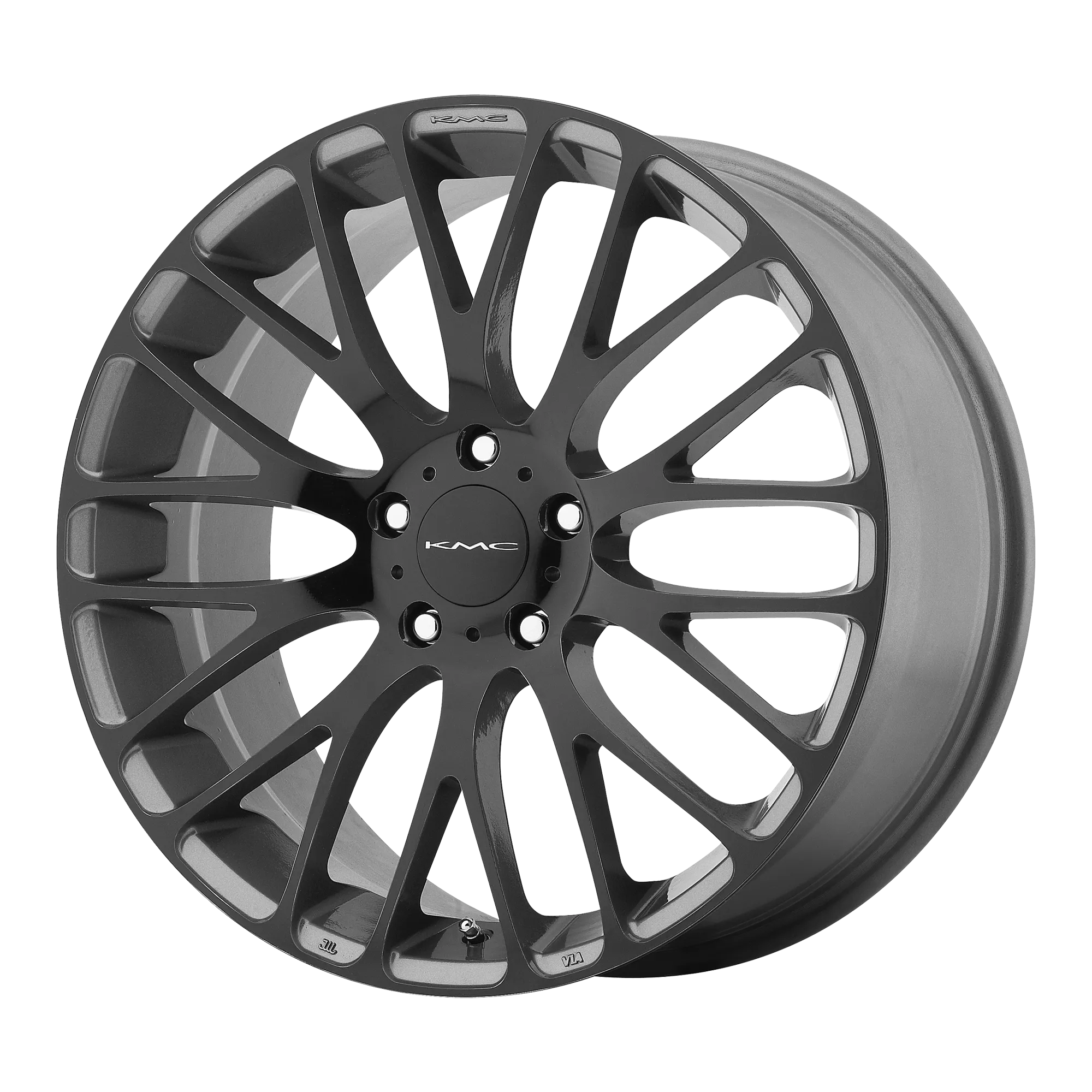 KMC KM693 Maze 17X7 5X112 45mm Pearl Gray W Gloss Black Face