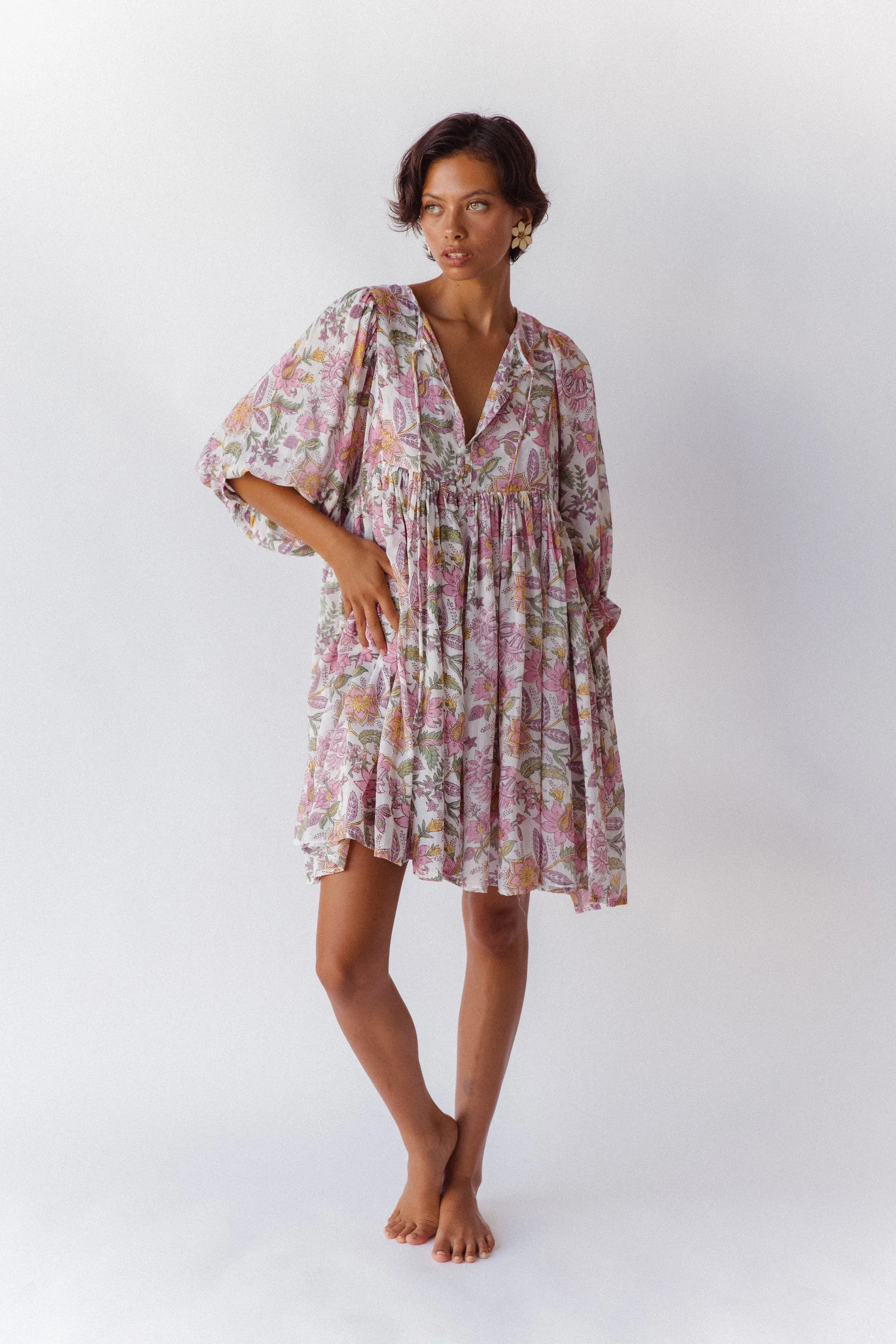 Kyra Mini Dress ~ Fuchsia Bloom
