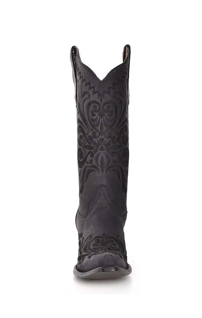L5433 - Circle G black western cowgirl leather boots for women