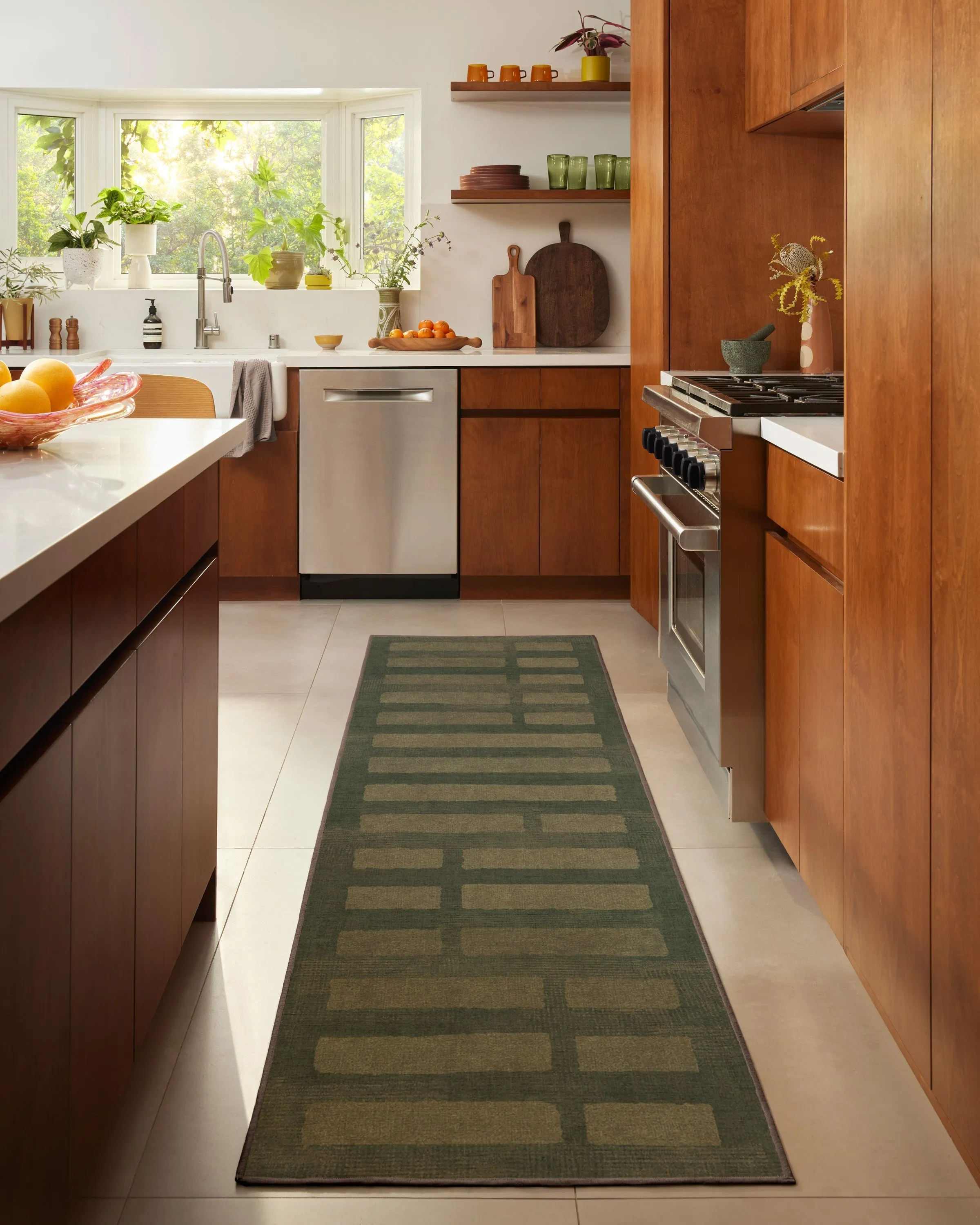 Laine Olive Green Tufted Rug
